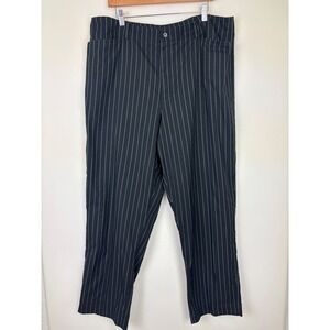 Lauren Ralph Lauren Womens Pinstripe Pants‎ SZ 22W Black White Straight Leg Work